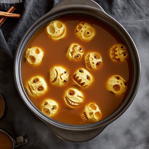 Hot Apple Cider with Shrunken Apple Skulls