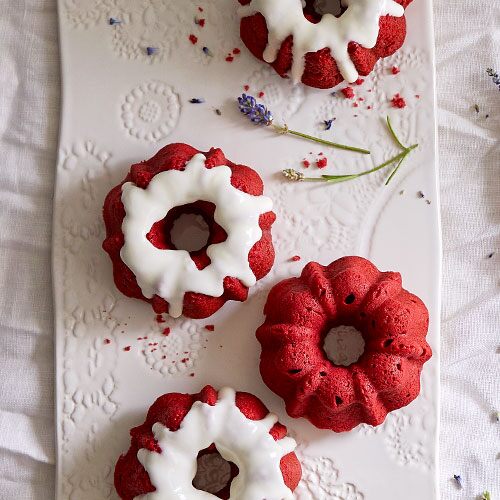 Mini Red Velvet Bundt Cakes  