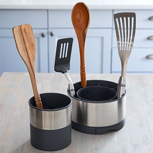 Stainless Steel Rotating Utensil Holder