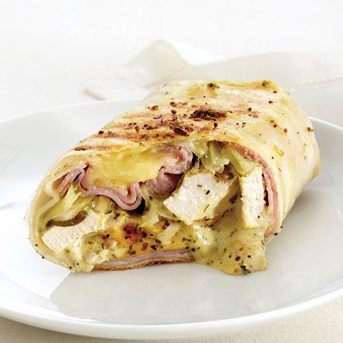 Grilled Chicken, Ham & Swiss Wraps