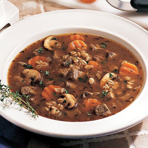 Mushroom, Beef & Barley Soup