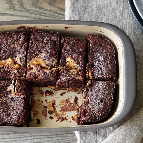 Microwave Peanut Butter Caramel Brownies 